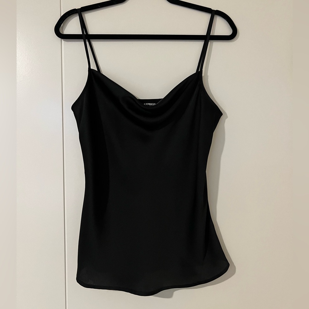 Express Silky Drapey Neck Cami Black